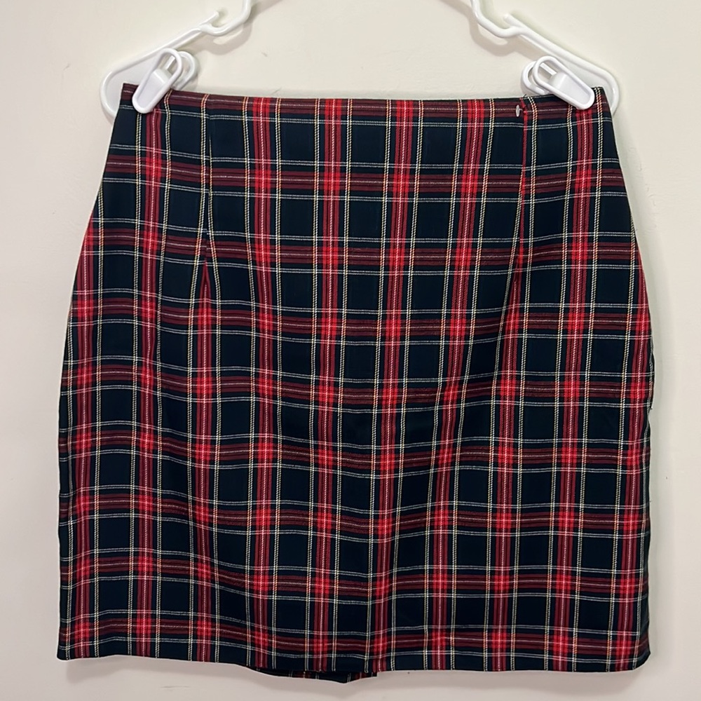 Vintage Tartan Plaid Mini Skirt Size Large - Picture 1 of 15